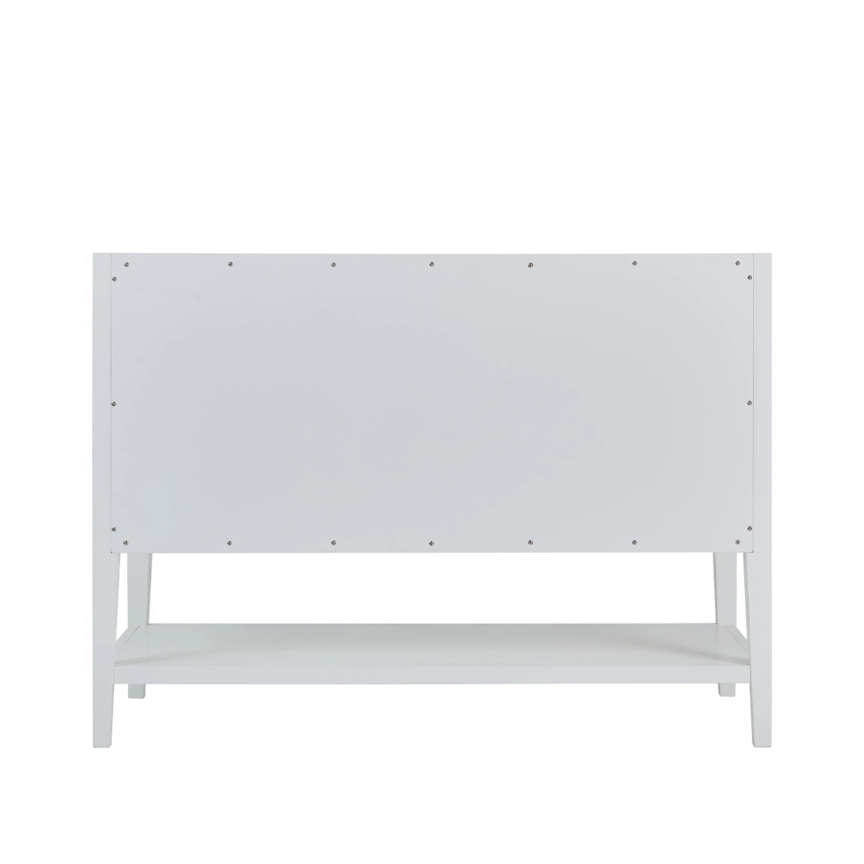 Olena 48" Single Vanity, Light Mappa Burl and Polished White