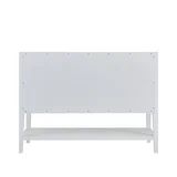 Olena 48" Single Vanity, Light Mappa Burl and Polished White