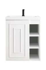 Alicante 24" Single Vanity, Glossy White w/ White Glossy Composite Stone Top