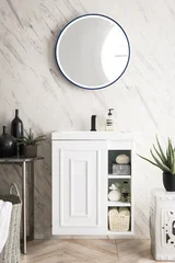 Alicante 24" Single Vanity, Glossy White w/ White Glossy Composite Stone Top