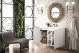 Alicante 39.5" Single Vanity, Glossy White w/ White Glossy Composite Stone Top