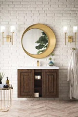 Alicante 39.5" Single Vanity, Mid-Century Acacia w/ White Glossy Composite Stone Top
