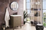 Linden 24" Single Vanity, Whitewashed Walnut w/ White Glossy Composite Stone Top