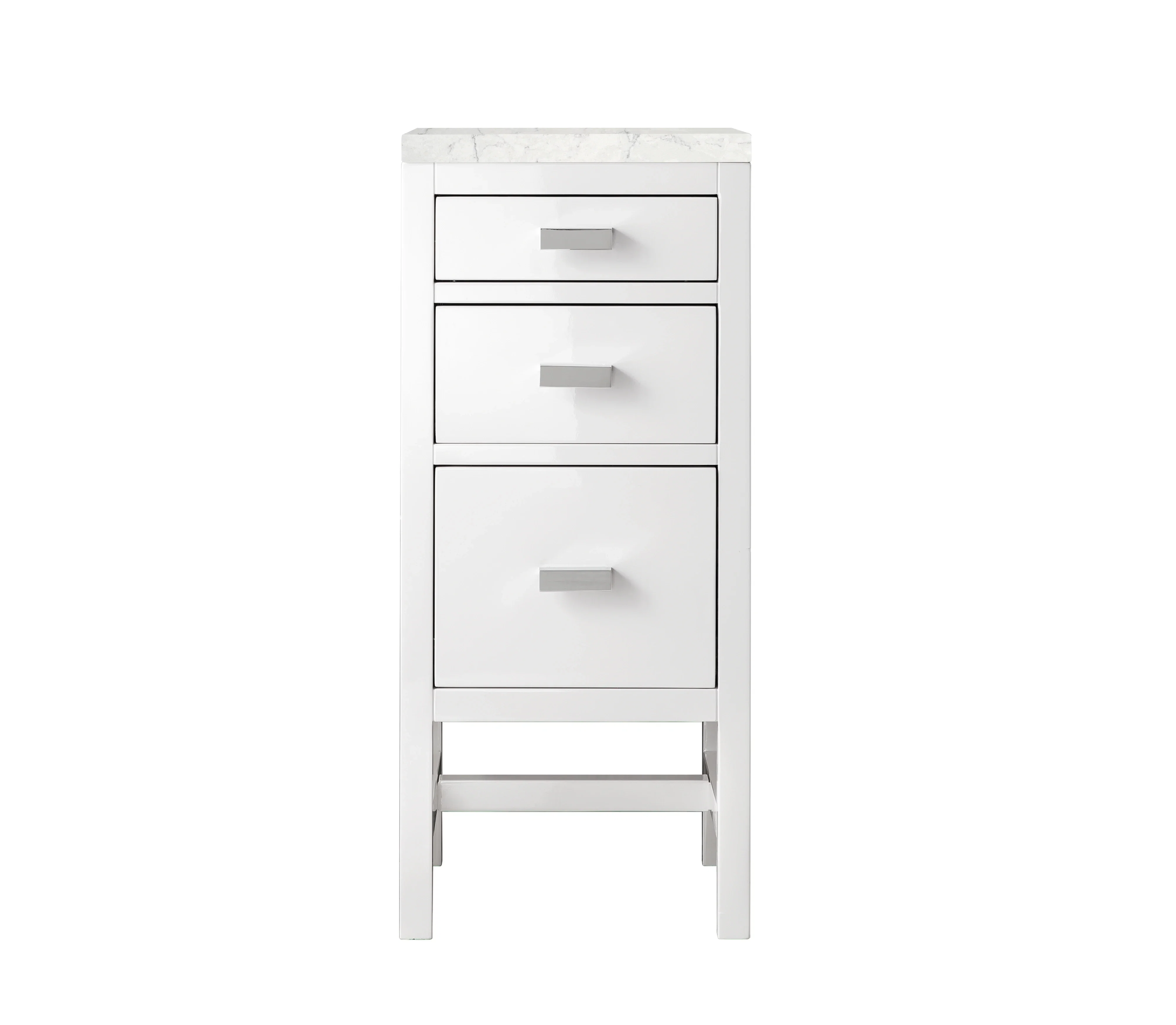 Addison 15" Base Cabinet, Glossy White w/ 3 CM Eternal Jasmine Pearl Silestone Top