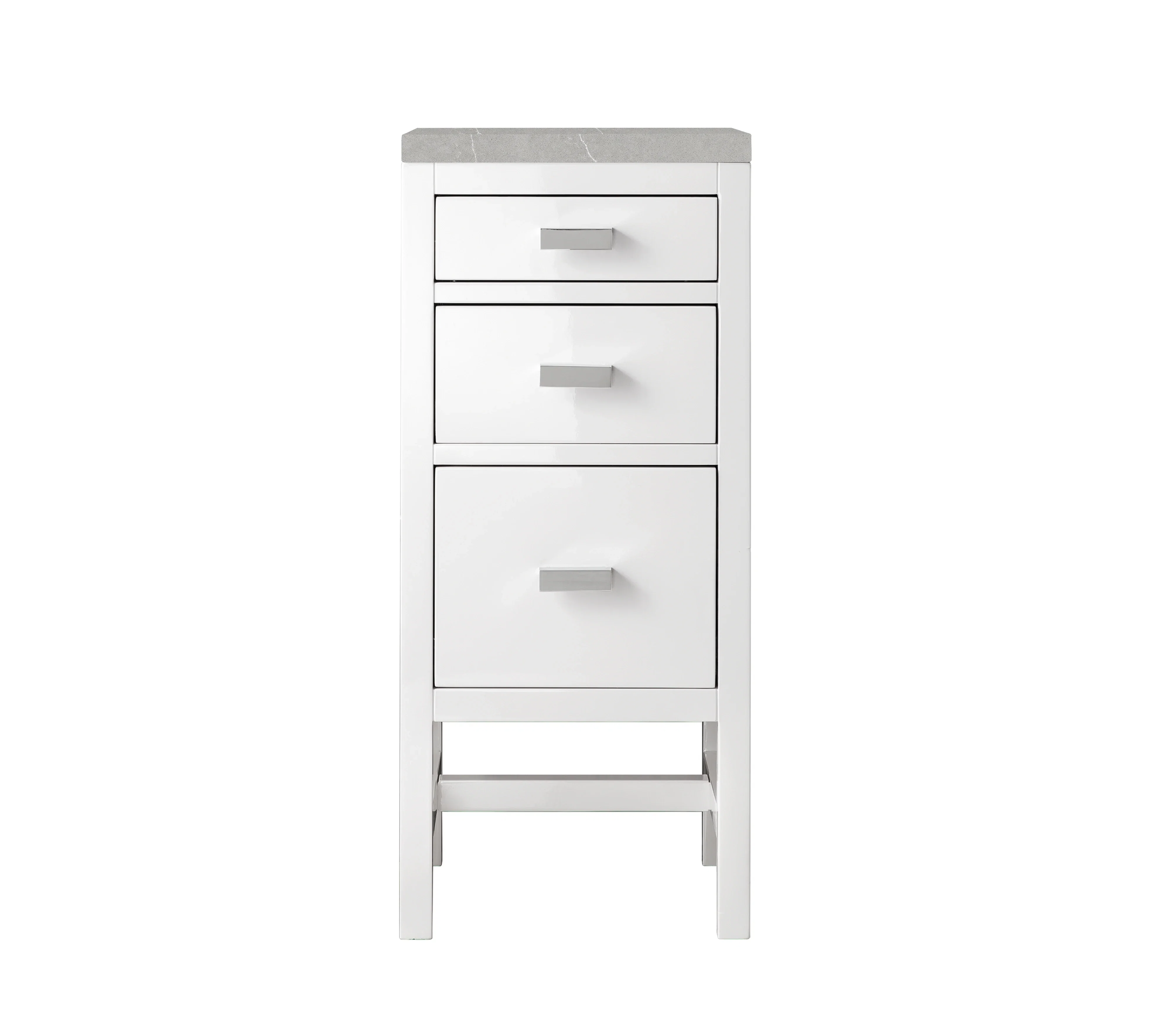 Addison 15" Base Cabinet, Glossy White w/ 3 CM Eternal Serena Top