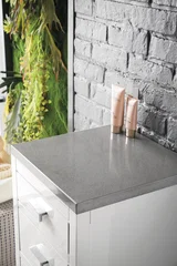 Addison 15" Base Cabinet, Glossy White w/ 3 CM Eternal Serena Top