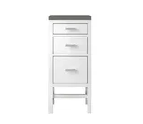 Addison 15" Base Cabinet, Glossy White w/ 3 CM Grey Expo Silestone Top