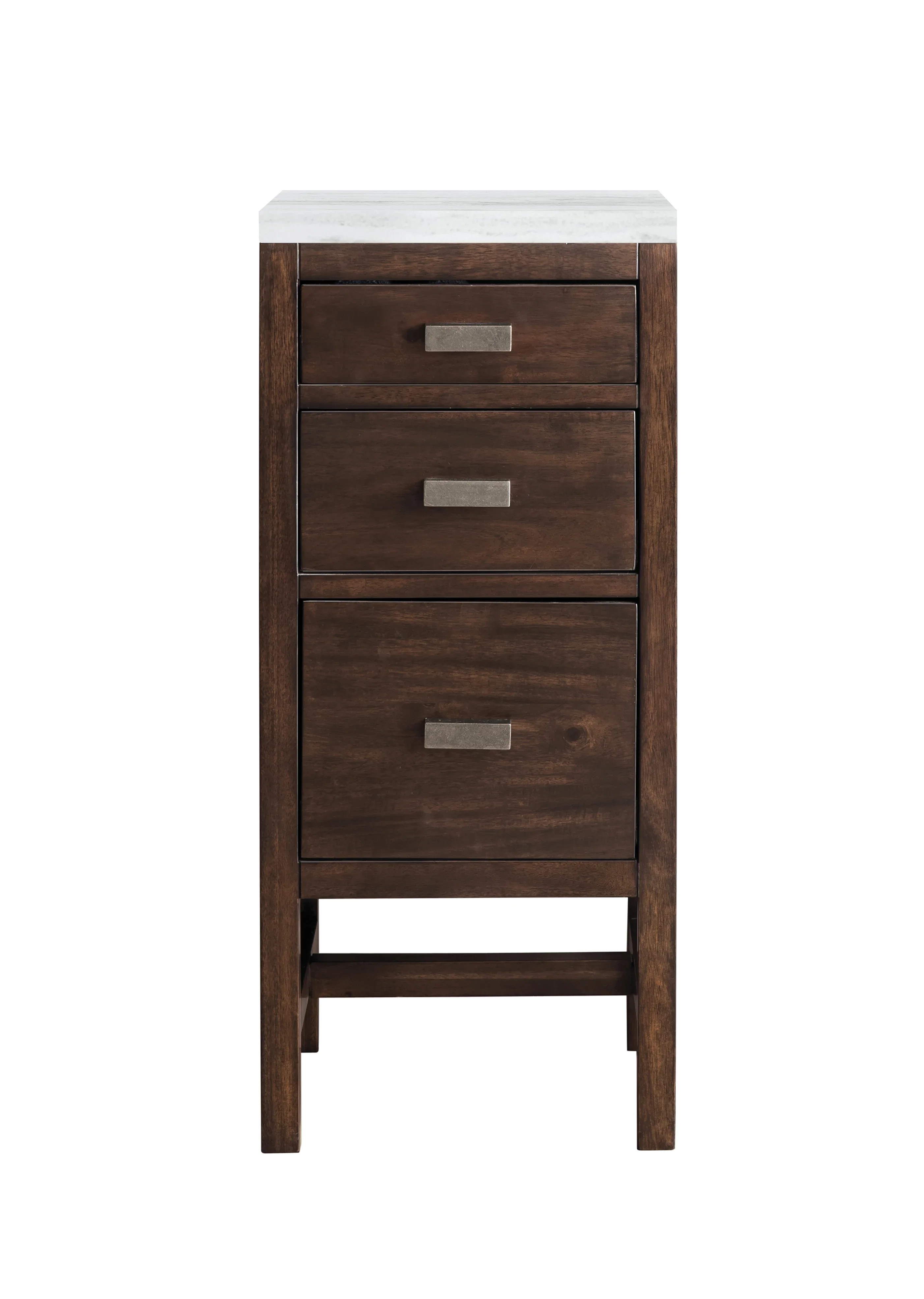Addison 15" Base Cabinet, Mid-Century Acacia w/ 3 CM Arctic Fall Solid Surface Top