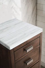 Addison 15" Base Cabinet, Mid-Century Acacia w/ 3 CM Arctic Fall Solid Surface Top