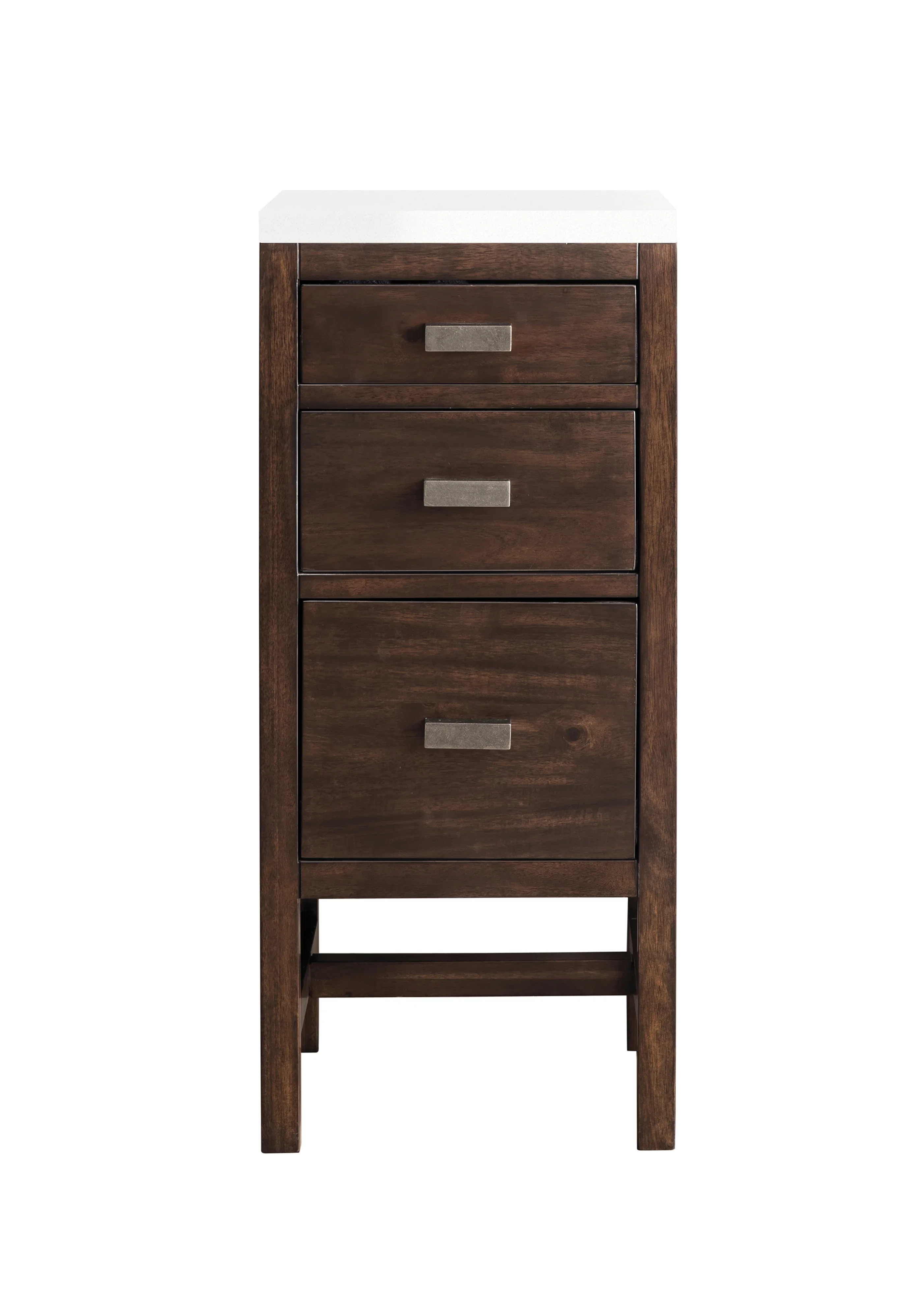 Addison 15" Base Cabinet, Mid-Century Acacia w/ 3 CM White Zeus Silestone Top