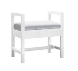 Addison 24.5" Upholstered Bench, Glossy White