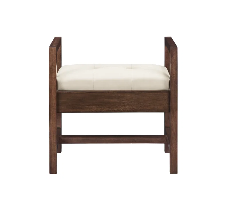 Addison 24.5" Upholstered Bench, Mid-Century Acacia