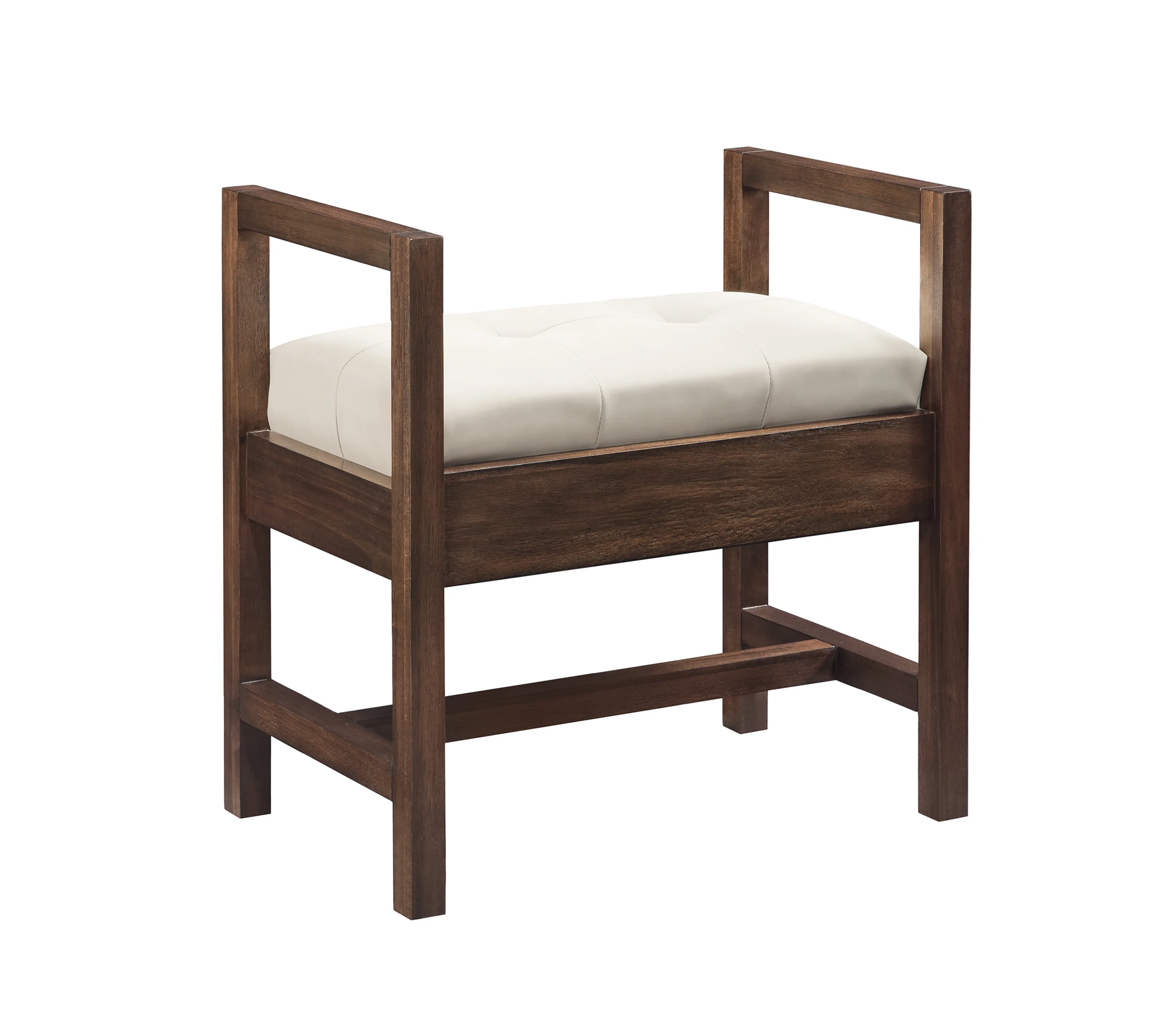 Addison 24.5" Upholstered Bench, Mid-Century Acacia