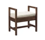 Addison 24.5" Upholstered Bench, Mid-Century Acacia