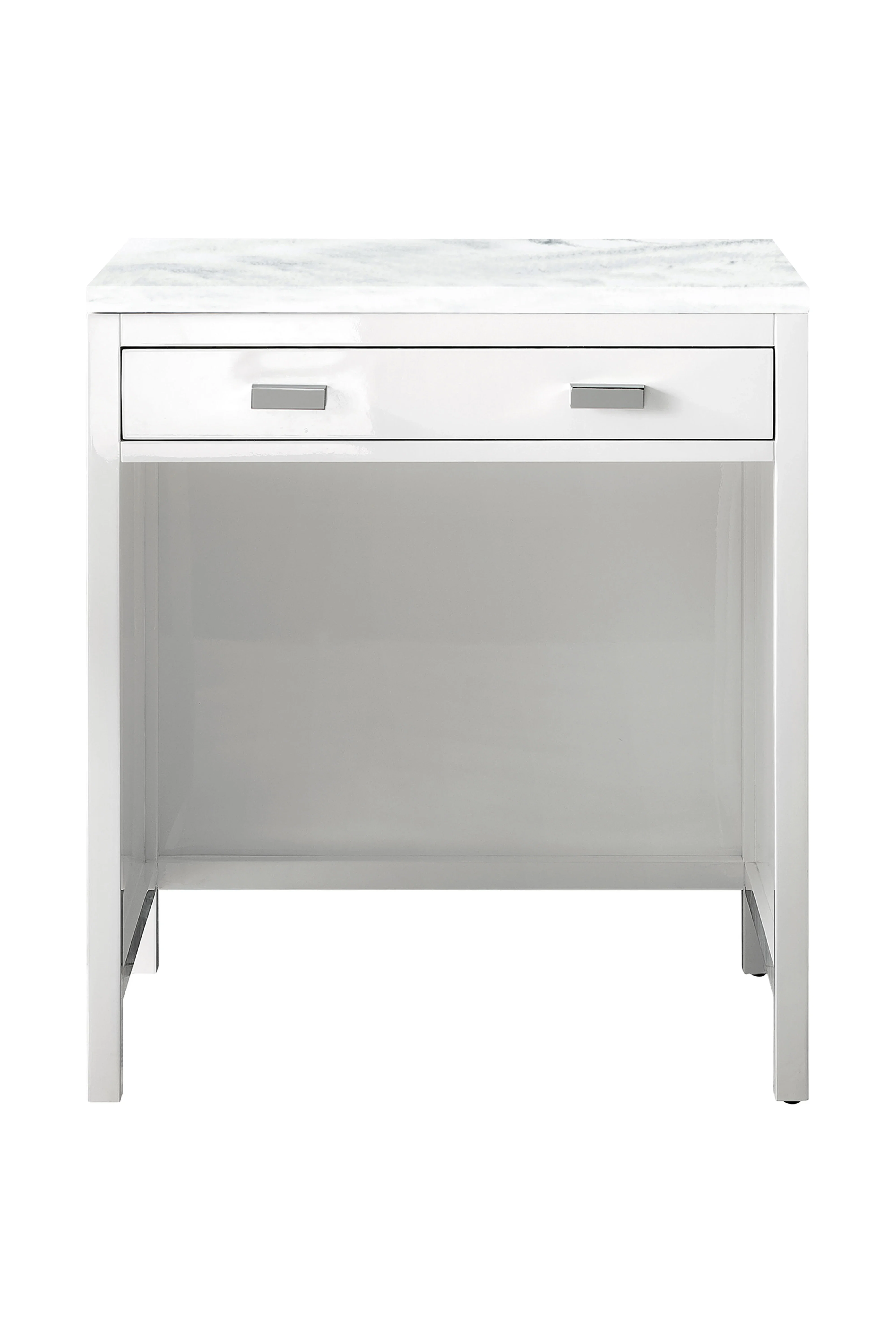 Addison 30" Countertop Unit, Glossy White w/ 3 CM Arctic Fall Solid Surface Top