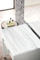 Addison 30" Countertop Unit, Glossy White w/ 3 CM Arctic Fall Solid Surface Top