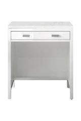 Addison 30" Countertop Unit, Glossy White w/ 3 CM Eternal Jasmine Pearl Silestone Top