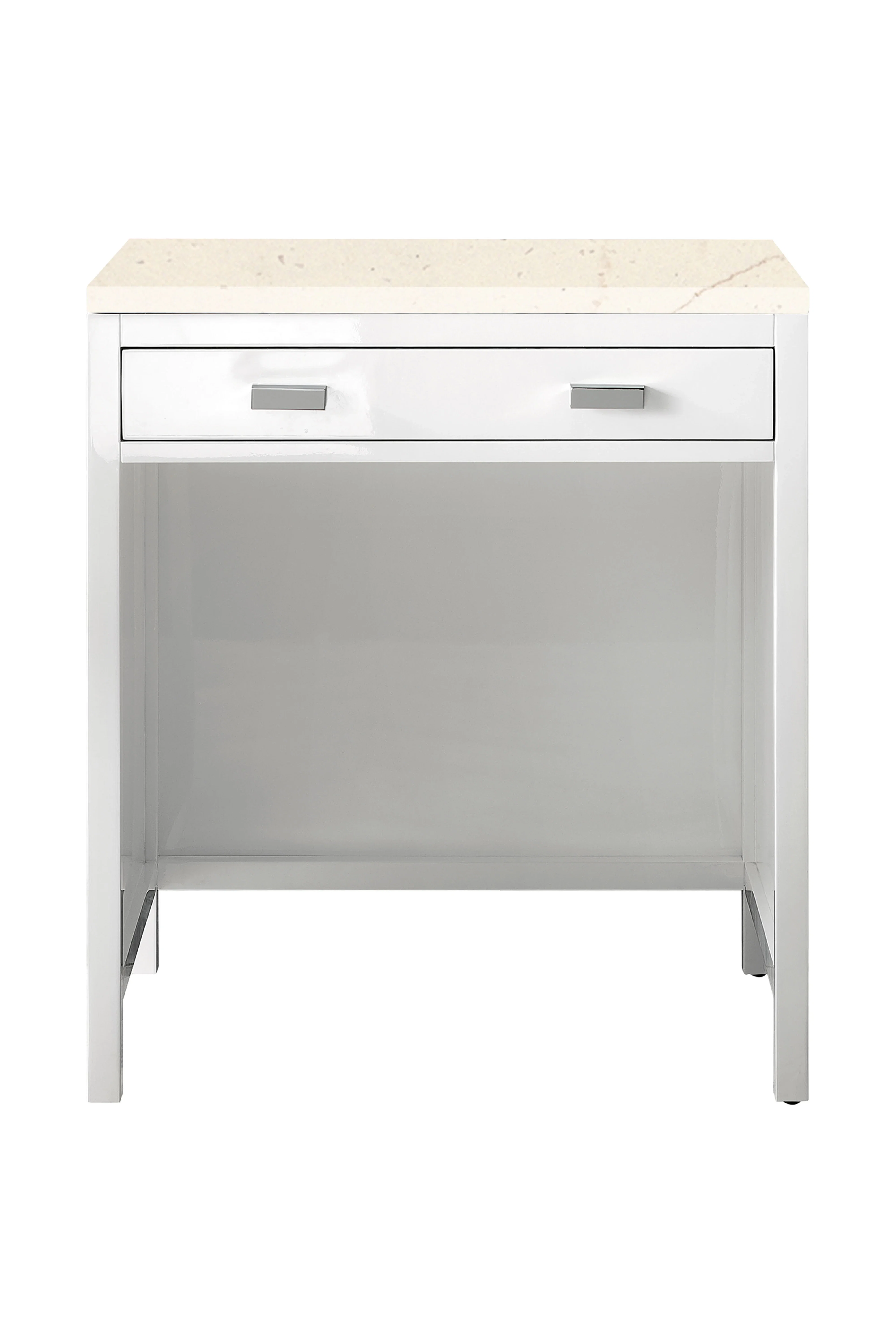 Addison 30" Countertop Unit, Glossy White w/ 3 CM Eternal Marfil Top