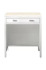 Addison 30" Countertop Unit, Glossy White w/ 3 CM Eternal Marfil Top