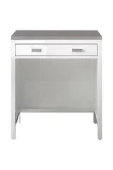 Addison 30" Countertop Unit, Glossy White w/ 3 CM Grey Expo Silestone Top