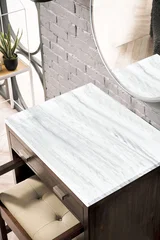 Addison 30" Countertop Unit, Mid-Century Acacia w/ 3 CM Arctic Fall Solid Surface Top
