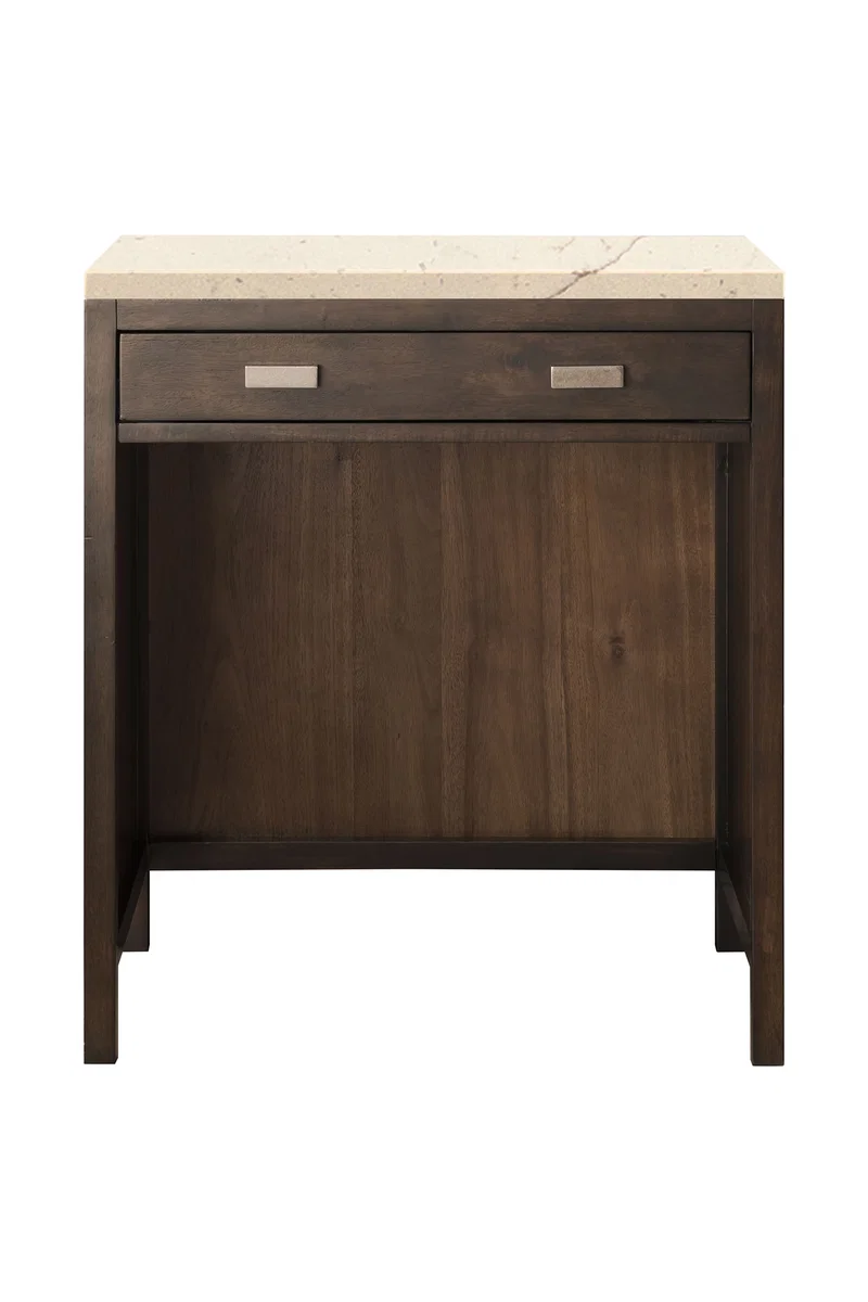 Addison 30" Countertop Unit, Mid-Century Acacia w/ 3 CM Eternal Marfil Silestone Top