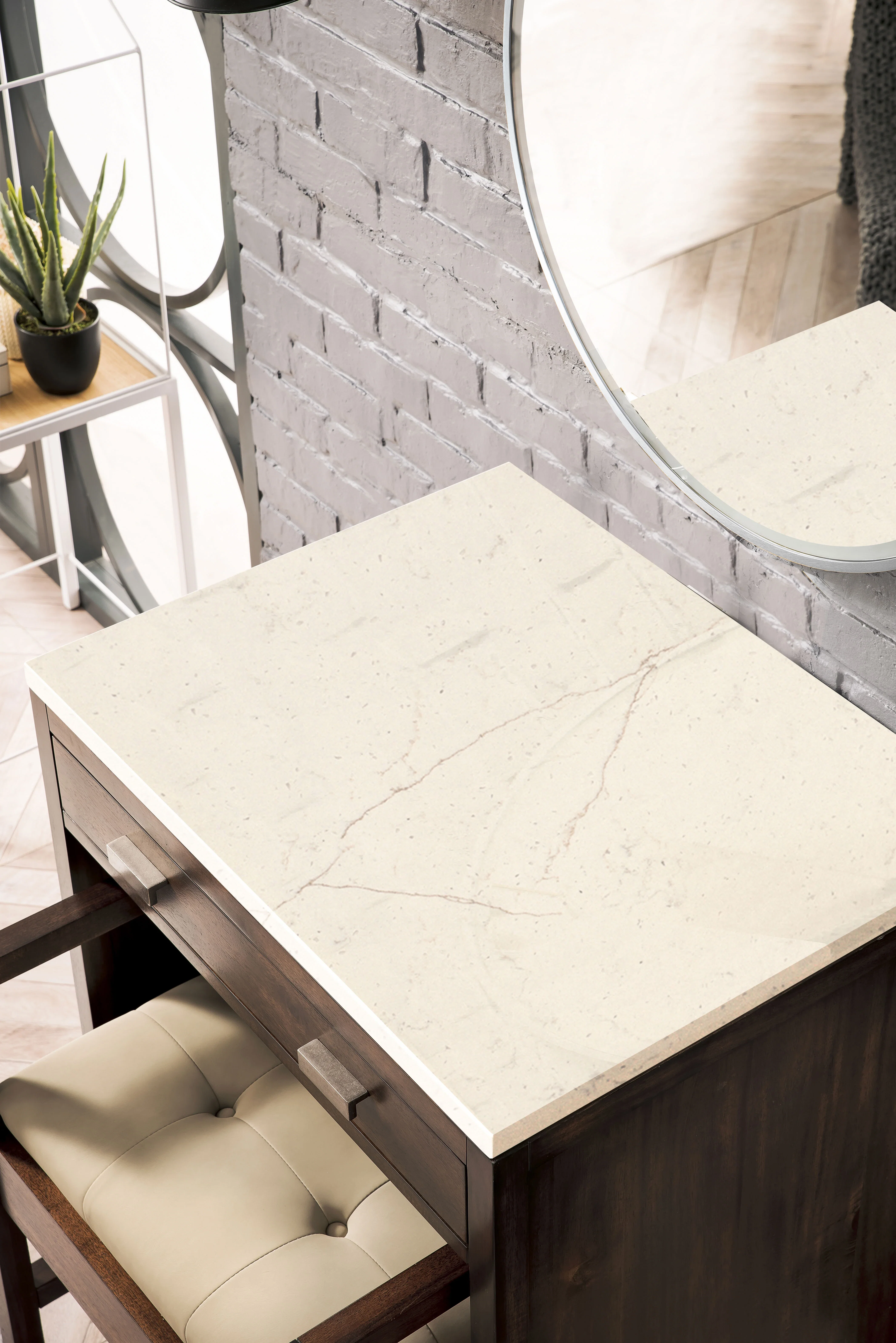 Addison 30" Countertop Unit, Mid-Century Acacia w/ 3 CM Eternal Marfil Silestone Top