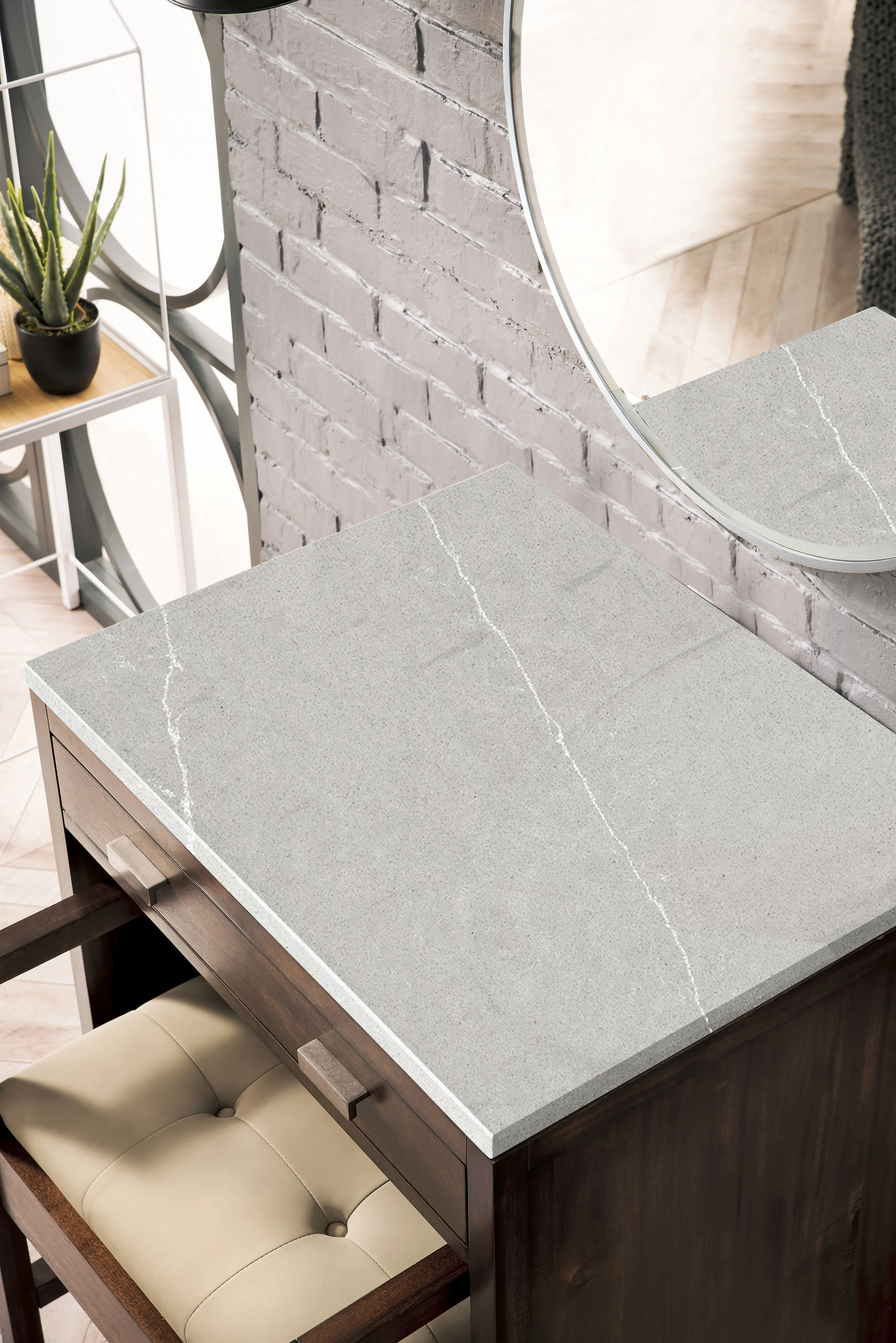 Addison 30" Countertop Unit, Mid-Century Acacia w/ 3 CM Eternal Serena Silestone Top