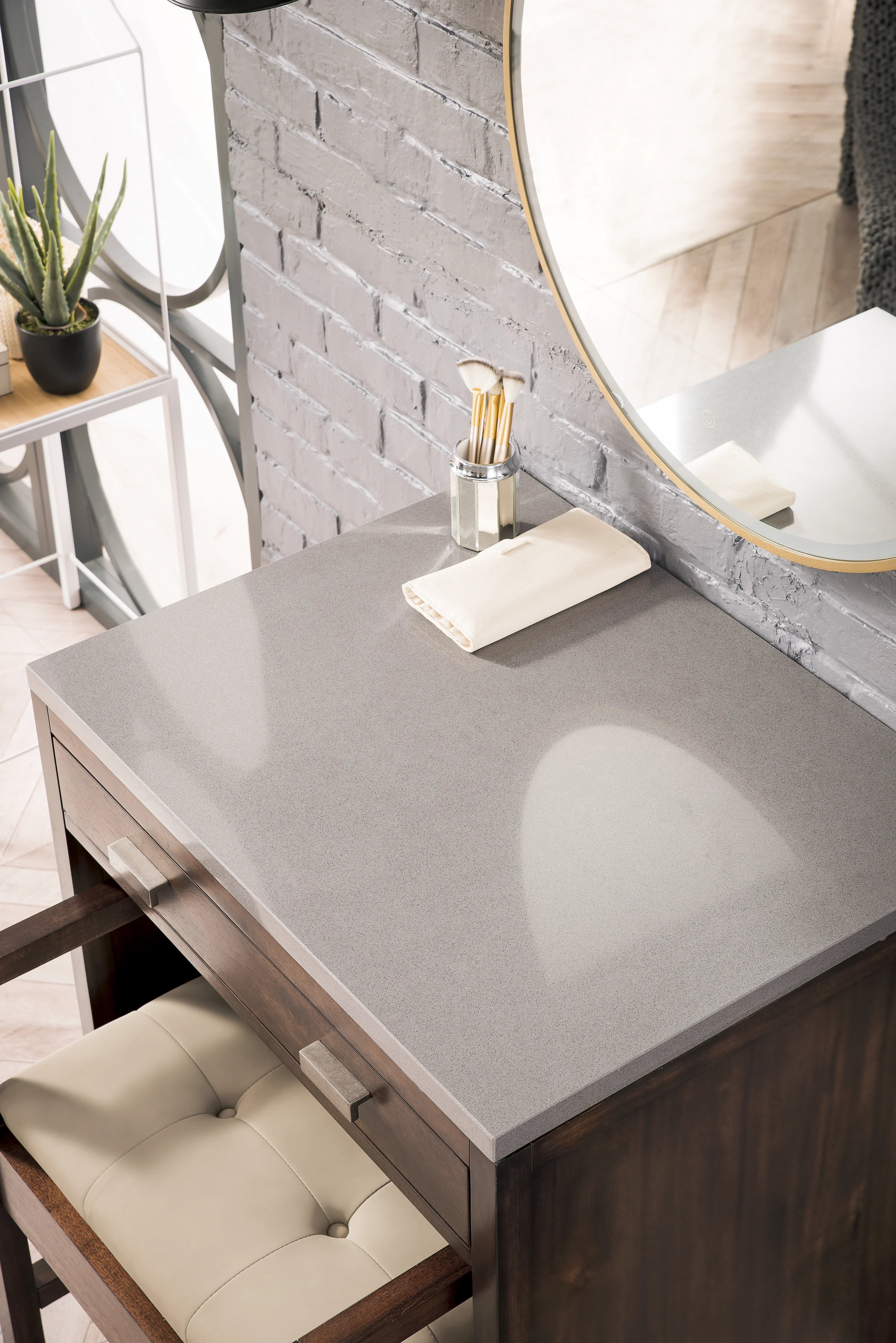 Addison 30" Countertop Unit, Mid-Century Acacia w/ 3 CM Grey Expo Silestone Top