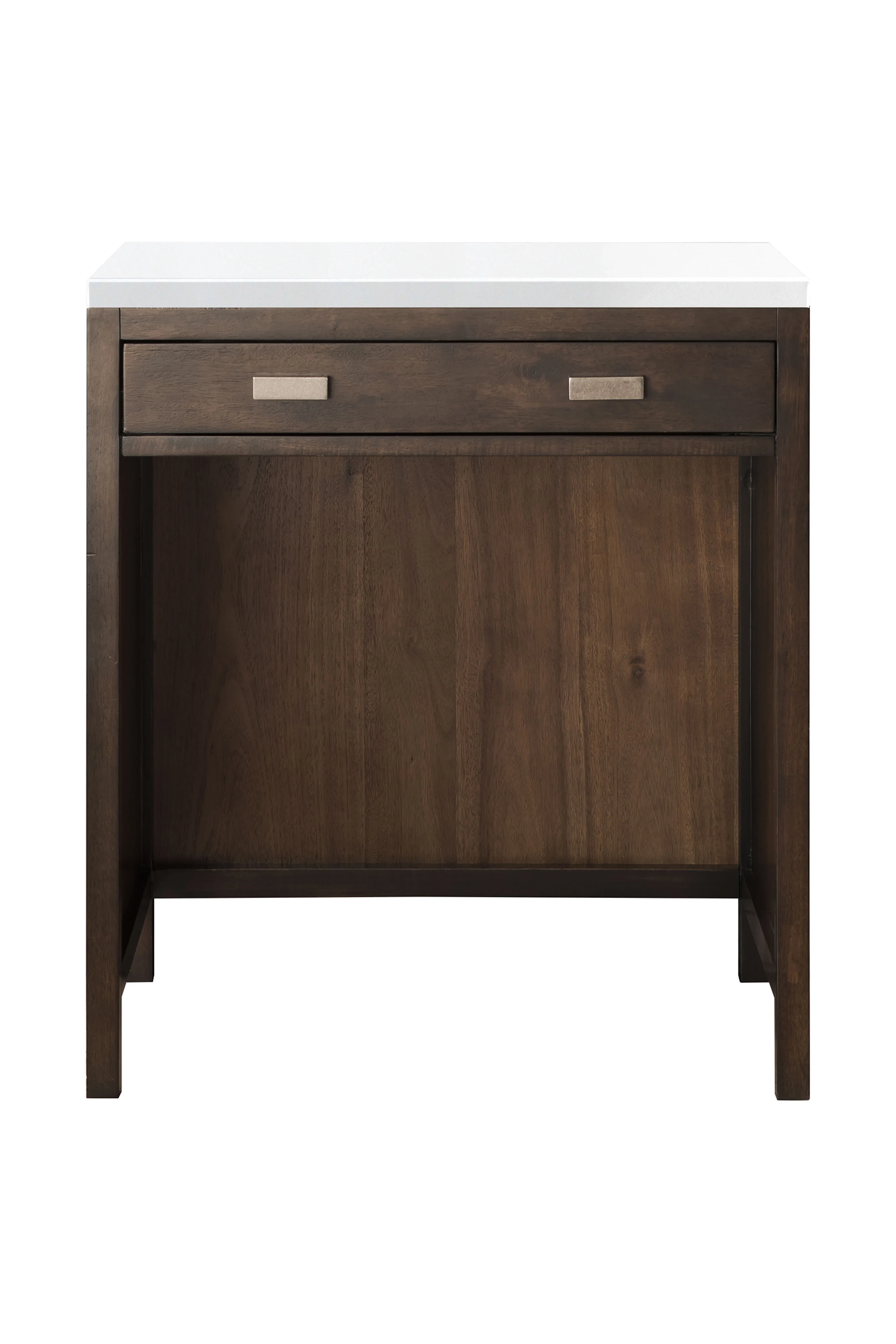 Addison 30" Countertop Unit, Mid-Century Acacia w/ 3 CM White Zeus Silestone Top