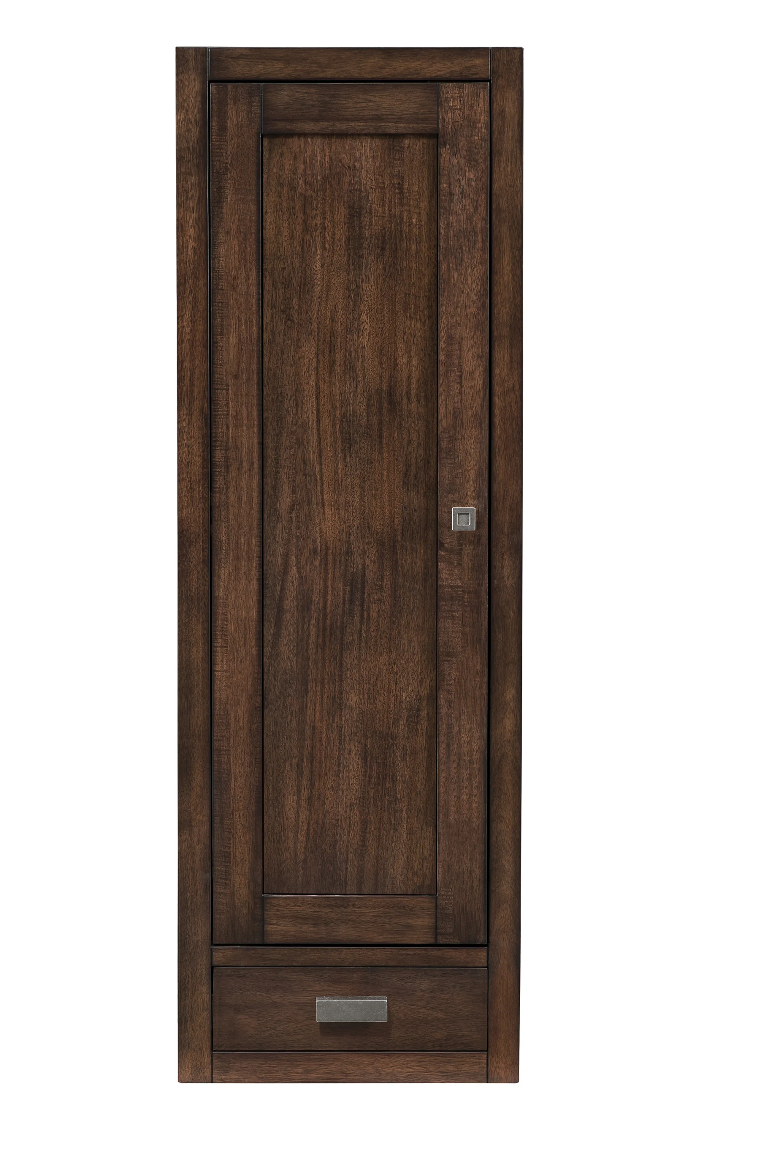Addison 12" D Petite Tower Hutch - Left, Mid-Century Acacia
