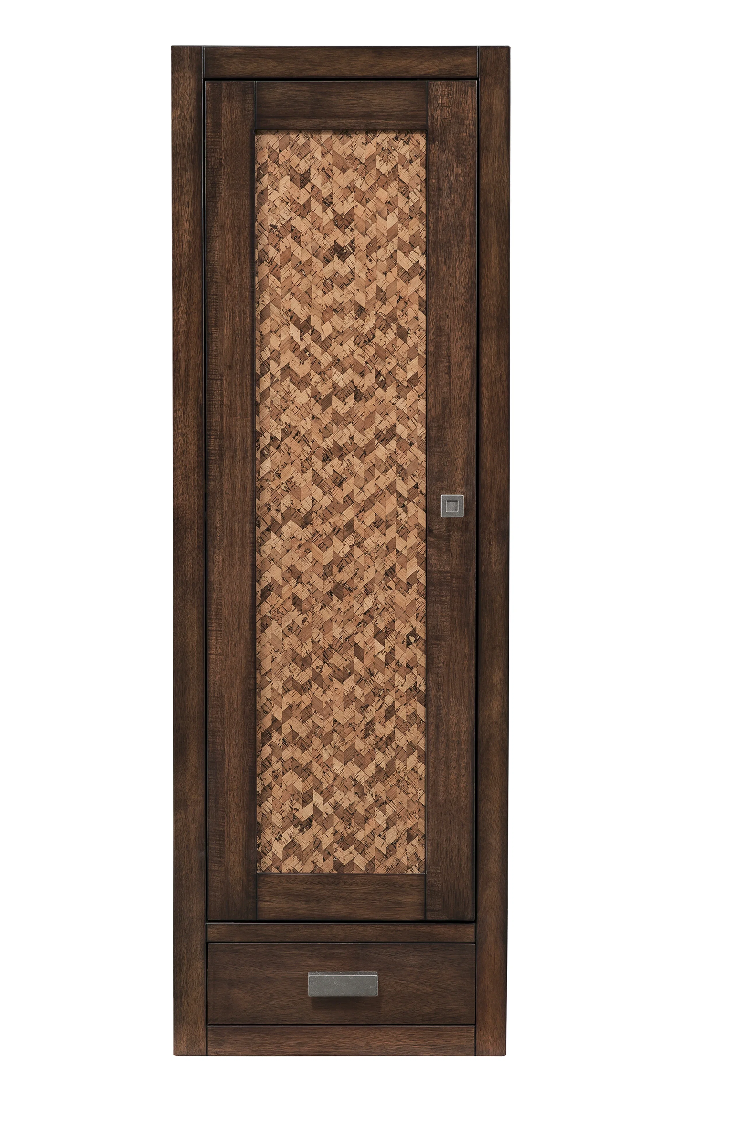 Addison 12" D Petite Tower Hutch - Left, Mid-Century Acacia