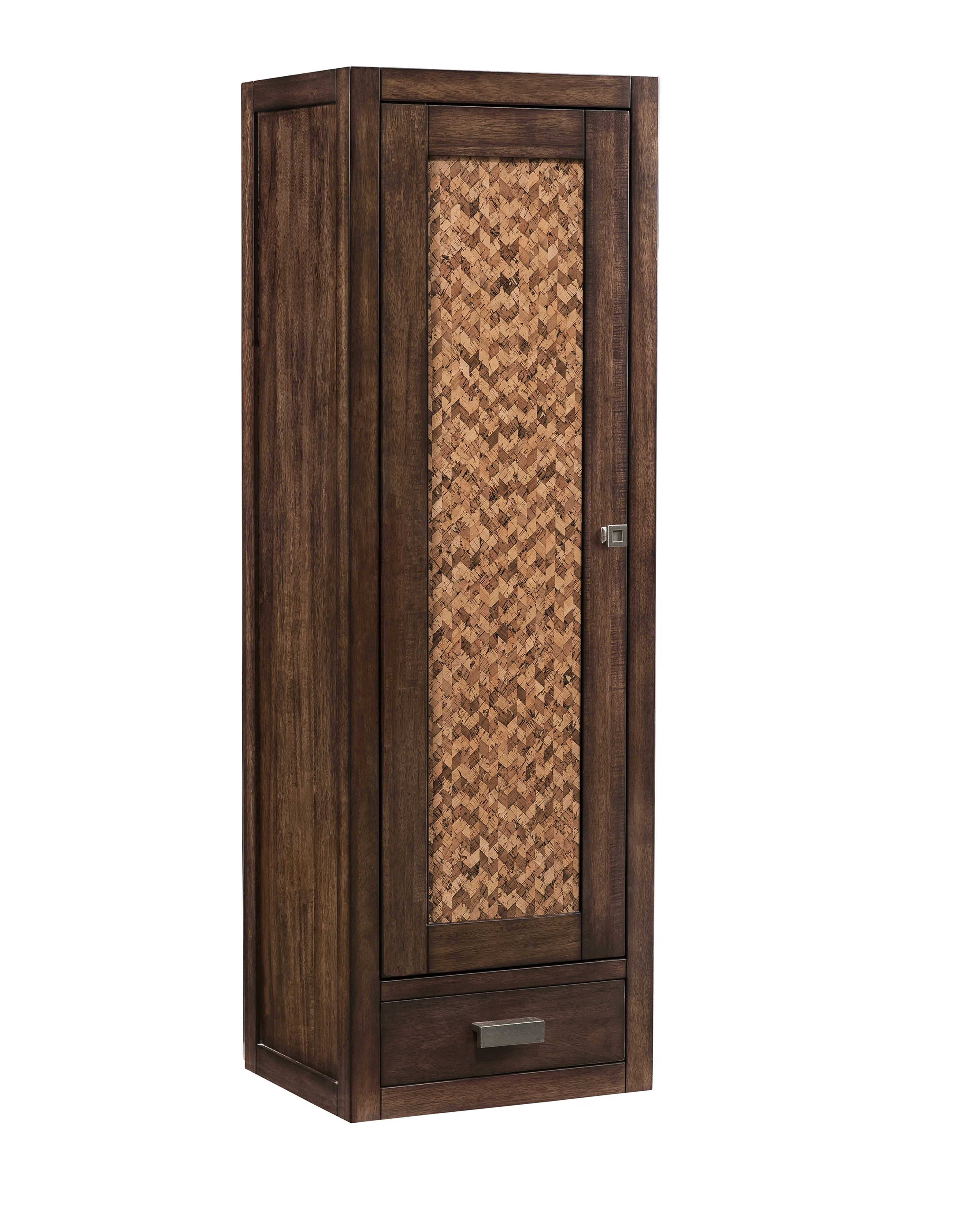 Addison 12" D Petite Tower Hutch - Left, Mid-Century Acacia