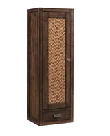Addison 12" D Petite Tower Hutch - Left, Mid-Century Acacia