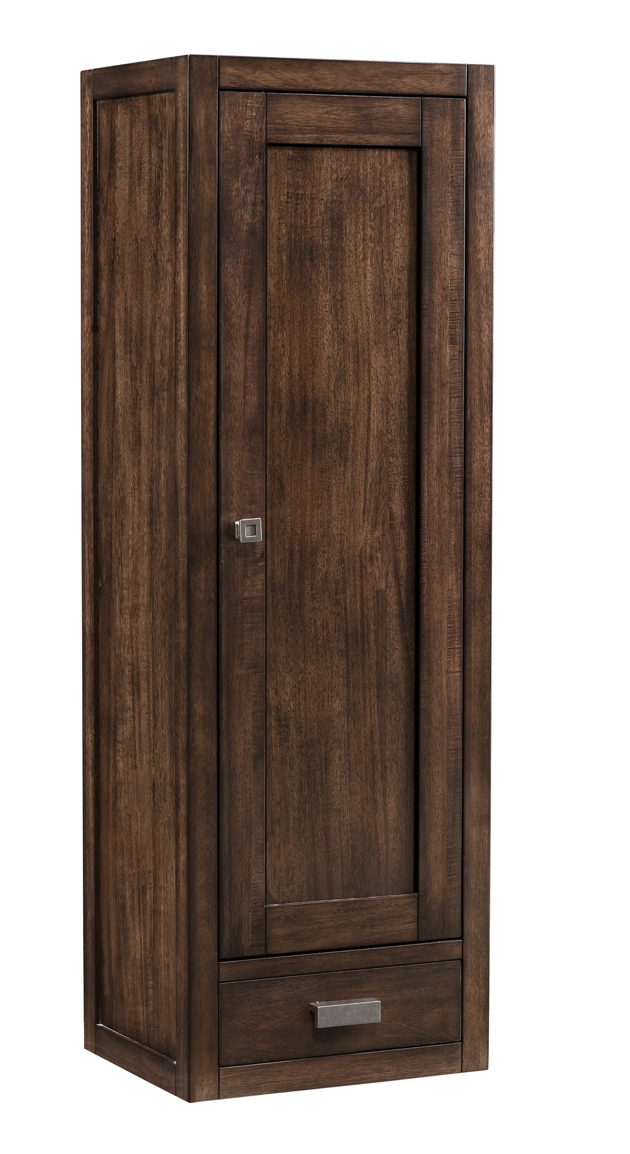 Addison 12" D Petite Tower Hutch - Right, Mid-Century Acacia