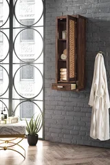 Addison 12" D Petite Tower Hutch - Right, Mid-Century Acacia