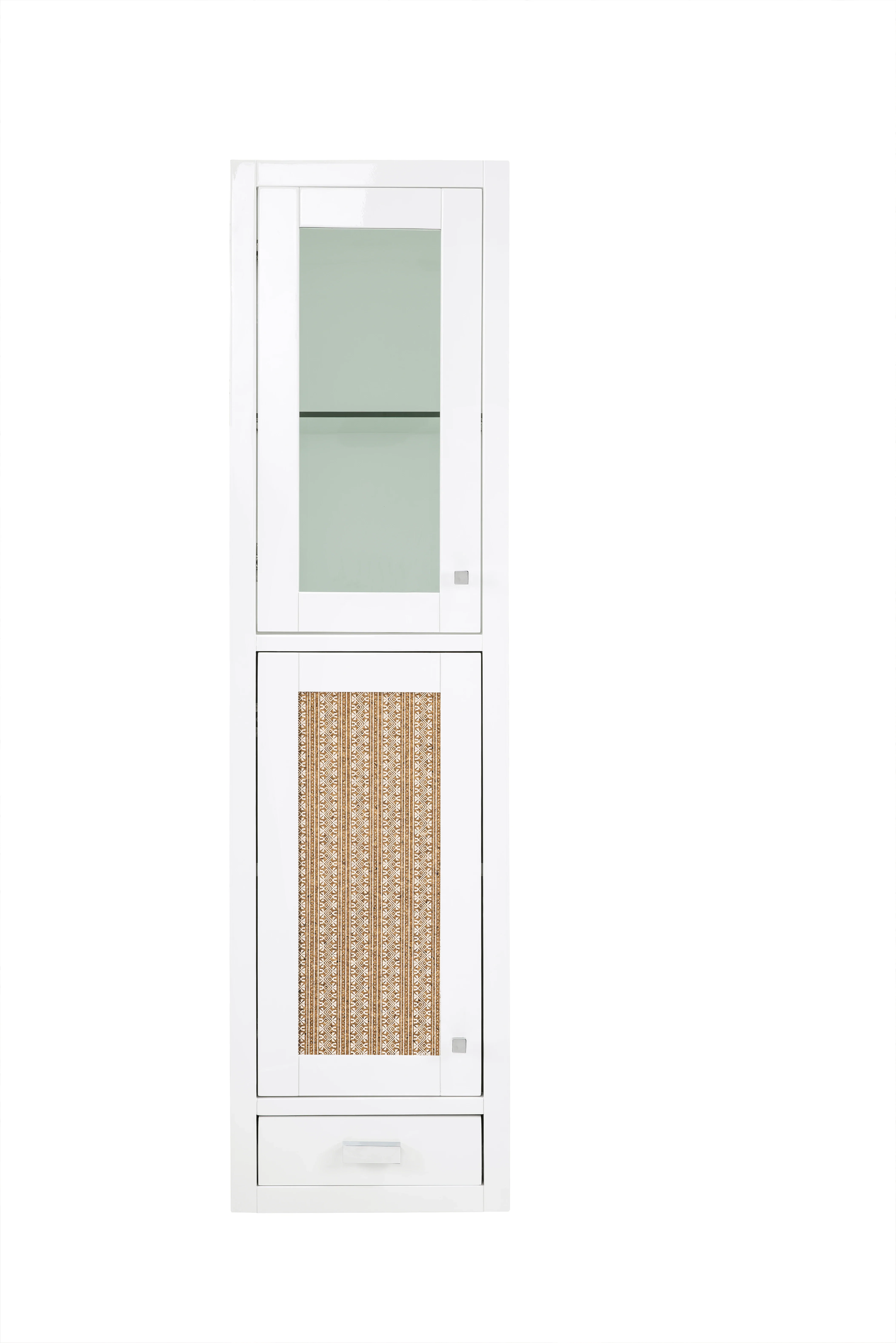 Addison 15" D Grand Tower Hutch - Left, Glossy White