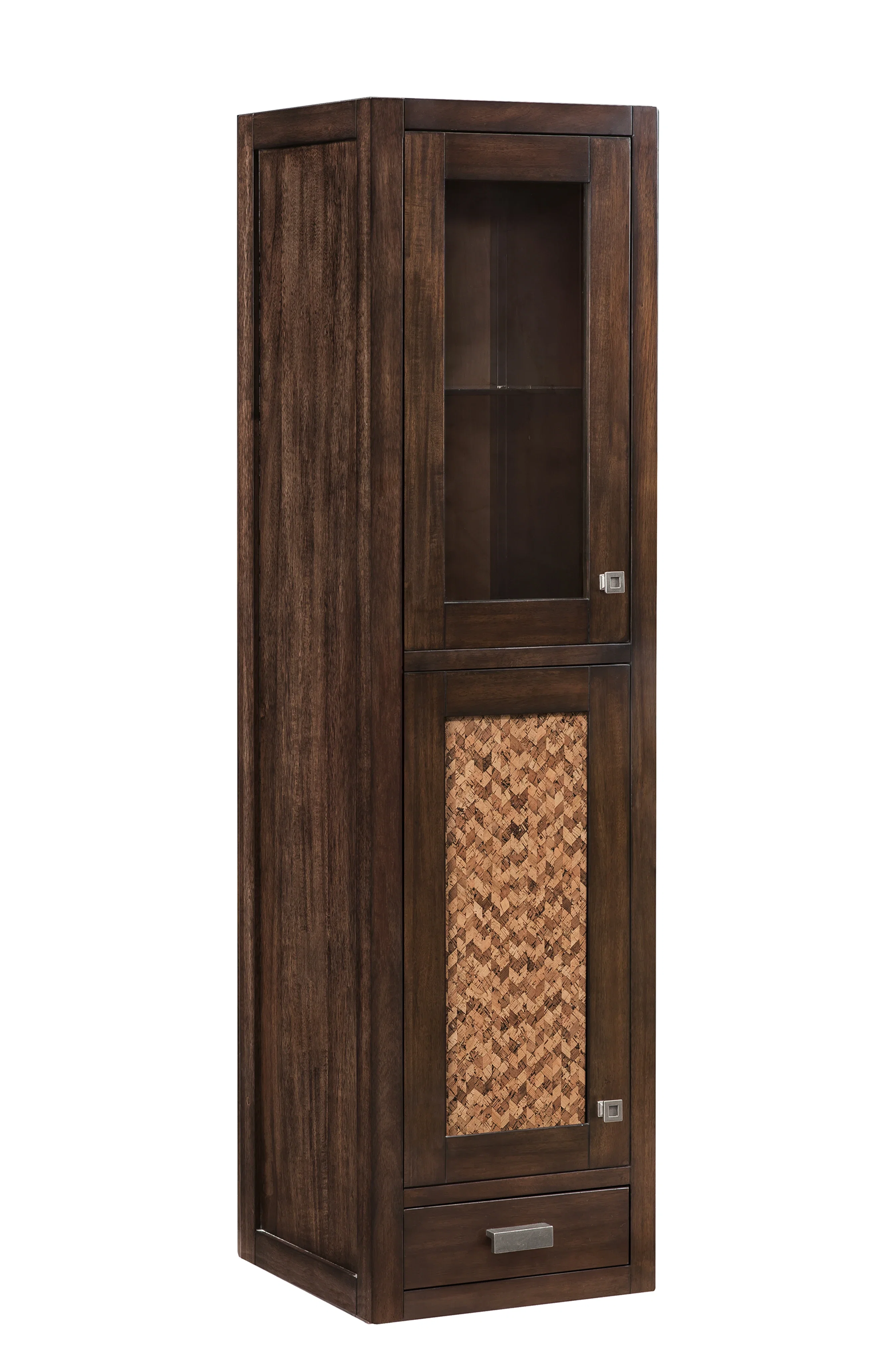 Addison 15" D Grand Tower Hutch - Left, Mid-Century Acacia