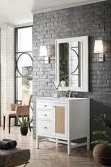 Addison 30" Single Vanity, Glossy White w/ 3 CM Ethereal Noctis Top
