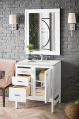 Addison 30" Single Vanity, Glossy White w/ 3 CM Ethereal Noctis Top