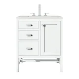 Addison 30" Single Vanity, Glossy White w/ 3 CM Lime Delight Silestone Top