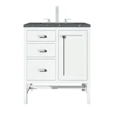 Addison 30" Single Vanity, Glossy White w/ 3 CM Parisien Bleu Silestone Top
