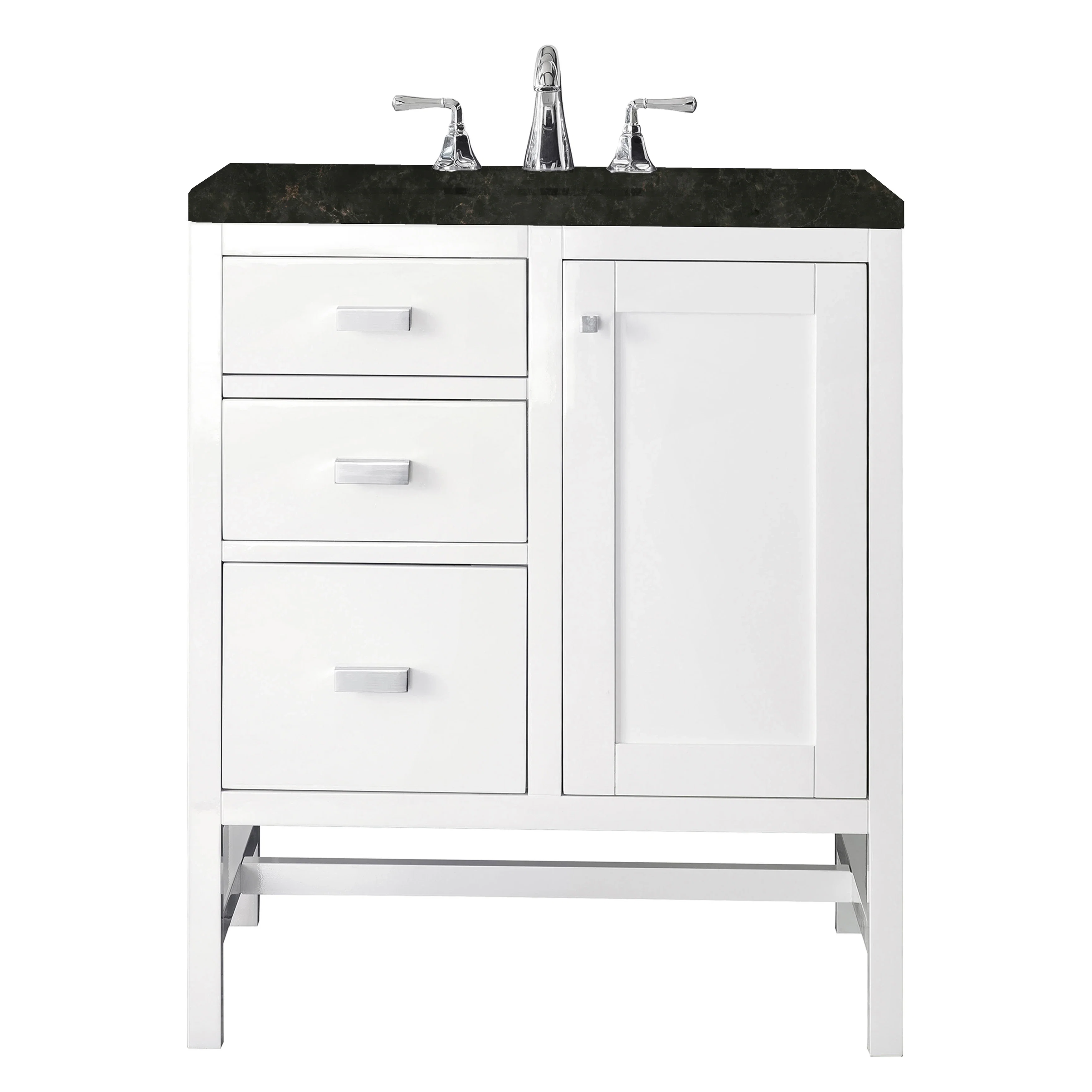 Addison 30" Single Vanity, Glossy White, w/ 3 CM Phantome Eclos Top
