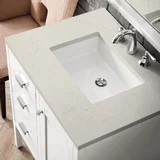 Addison 30" Single Vanity, Glossy White, w/ 3 CM Siberian Silestone Top