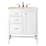 Addison 30" Single Vanity, Glossy White, w/ 3 CM Tajnar Eclos Top