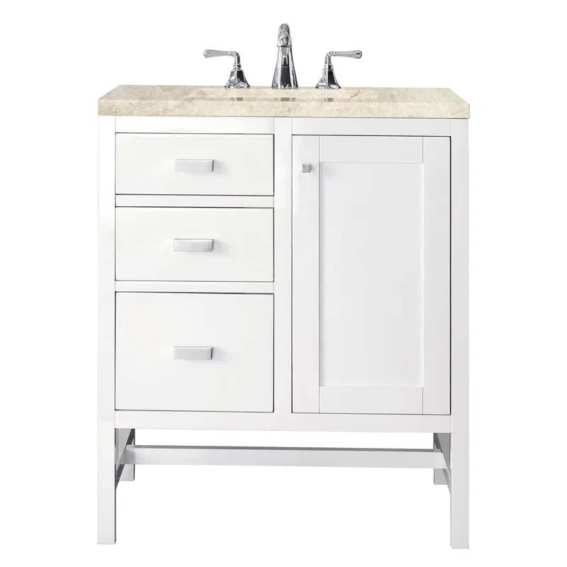 Addison 30" Single Vanity, Glossy White, w/ 3 CM Tajnar Eclos Top