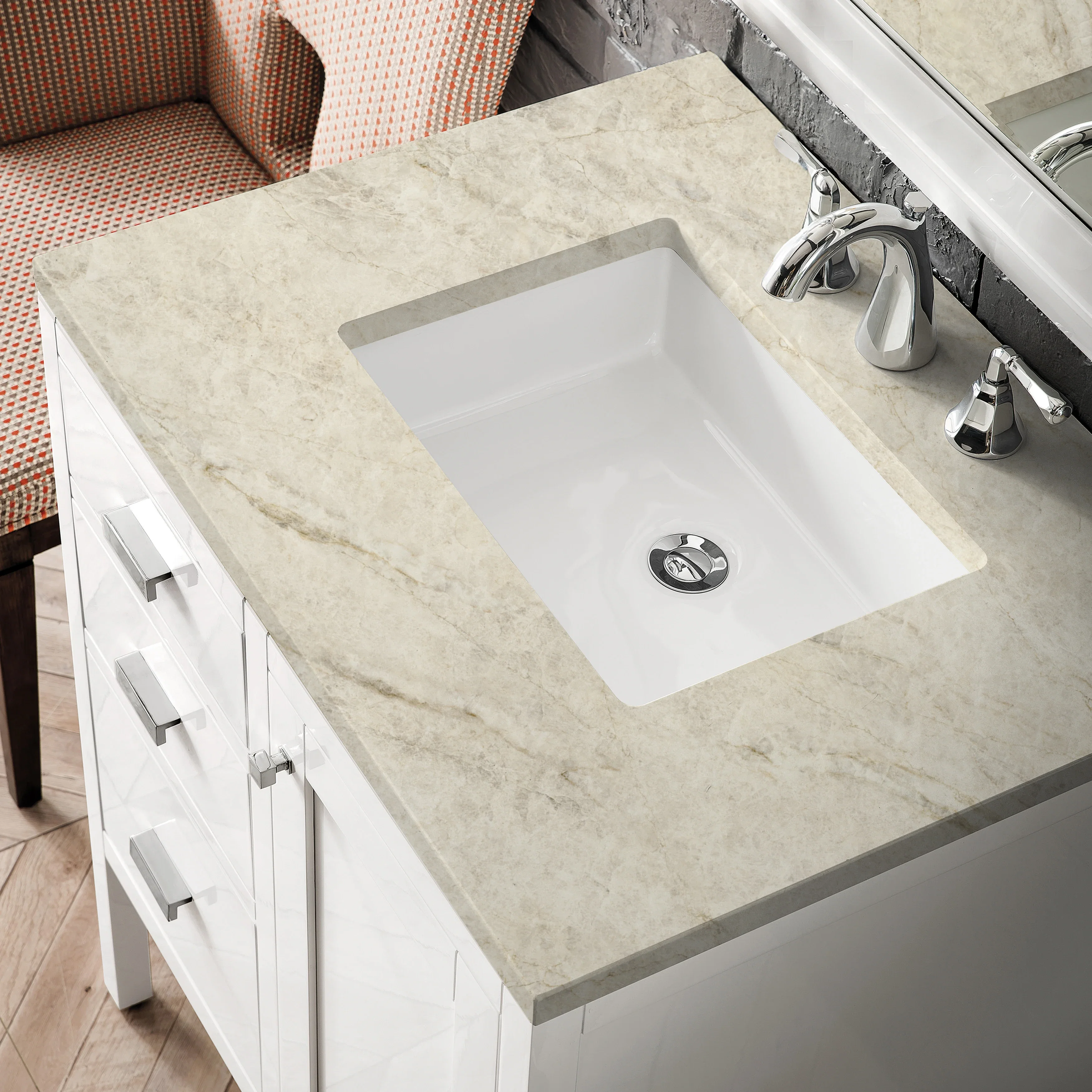 Addison 30" Single Vanity, Glossy White, w/ 3 CM Tajnar Eclos Top