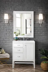 Addison 30" Single Vanity, Glossy White w/ 3 CM White Zeus Silestone Top