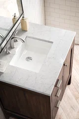 Addison 30" Single Vanity, Mid-Century Acacia w/ 3 CM Eternal Jasmine Pearl Silestone Top