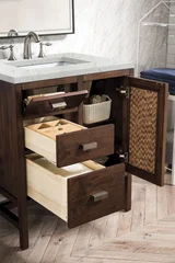 Addison 30" Single Vanity, Mid-Century Acacia w/ 3 CM Eternal Jasmine Pearl Silestone Top